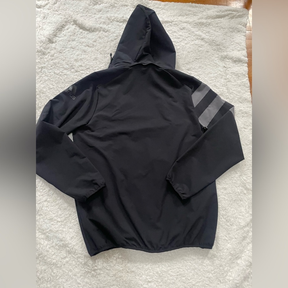 Adidas Men's Black Windbreaker with Gray Accents - Picture 15 of 16